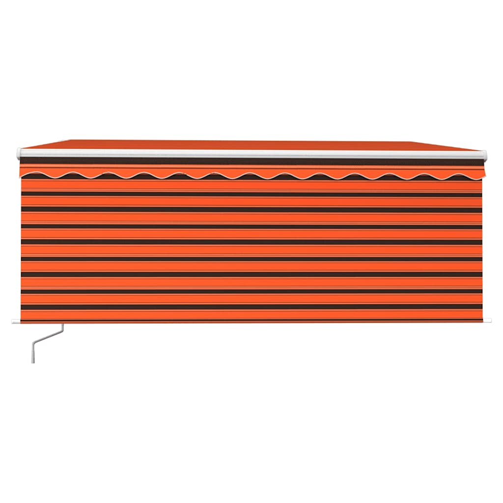 Vidaxl luifel handmatig uittrekbaar gordijn led 3,5x2,5 m oranje bruin