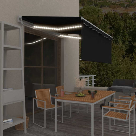 Vidaxx fortelt med rullegardin, LED og vindsensor 3,5x2,5 m antracit