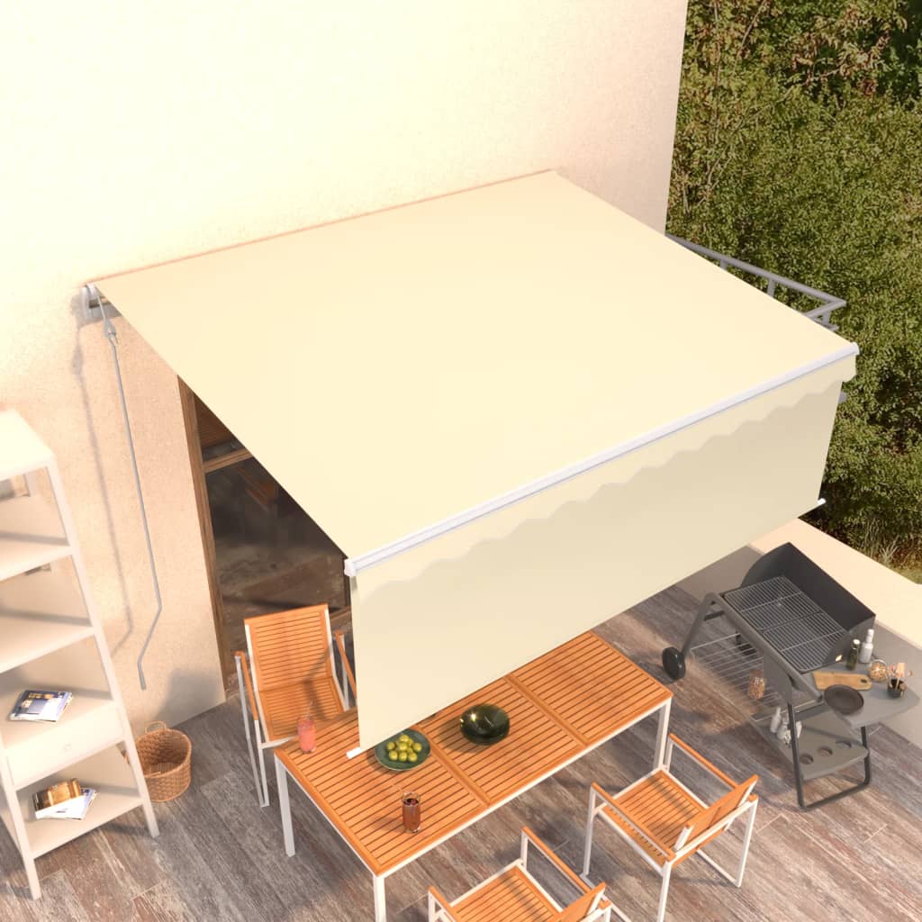 Vidaxl Luifel kan automatisk udvides med rulleblind 4x3 m cremefarve