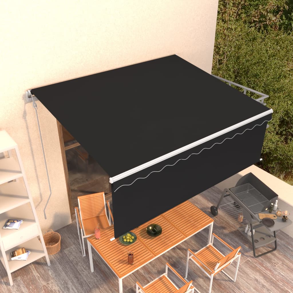 Vidaxl Luifel kan automatisk udvides med rulleblind 4x3 m anthracit