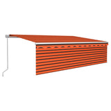 Vidaxl Luifel manuelt udvidelig rulleblind førte 5x3 m orange brun