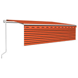 Vidaxl Luifel Automatisk udvidelig rulleblind 5x3 m orange og brun