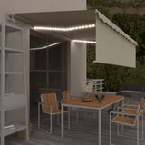 Vidaxl Luifel Automatisk med rulleblind LED vindsensor 5x3 m creme