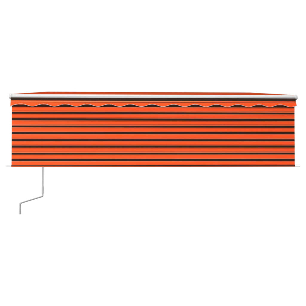 Vidaxl Luifel Automatisk rulleblind LED vindsensor 5x3 m orange brun
