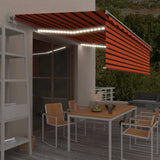 Vidaxl Luifel Automatisk rulleblind LED vindsensor 5x3 m orange brun