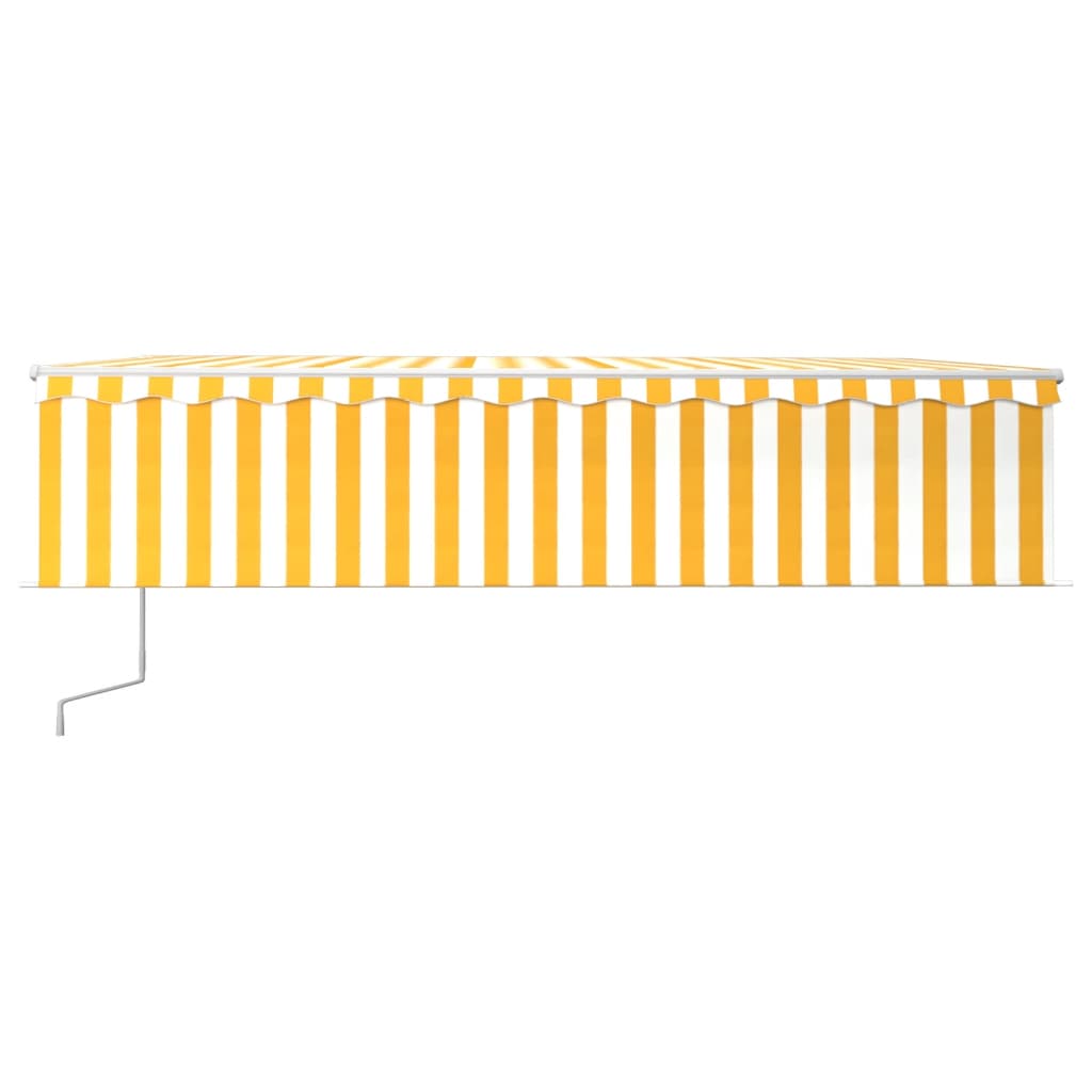 Vidaxl Luifel Automatisk rulleblind LED vindsensor 6x3 cm gul hvid
