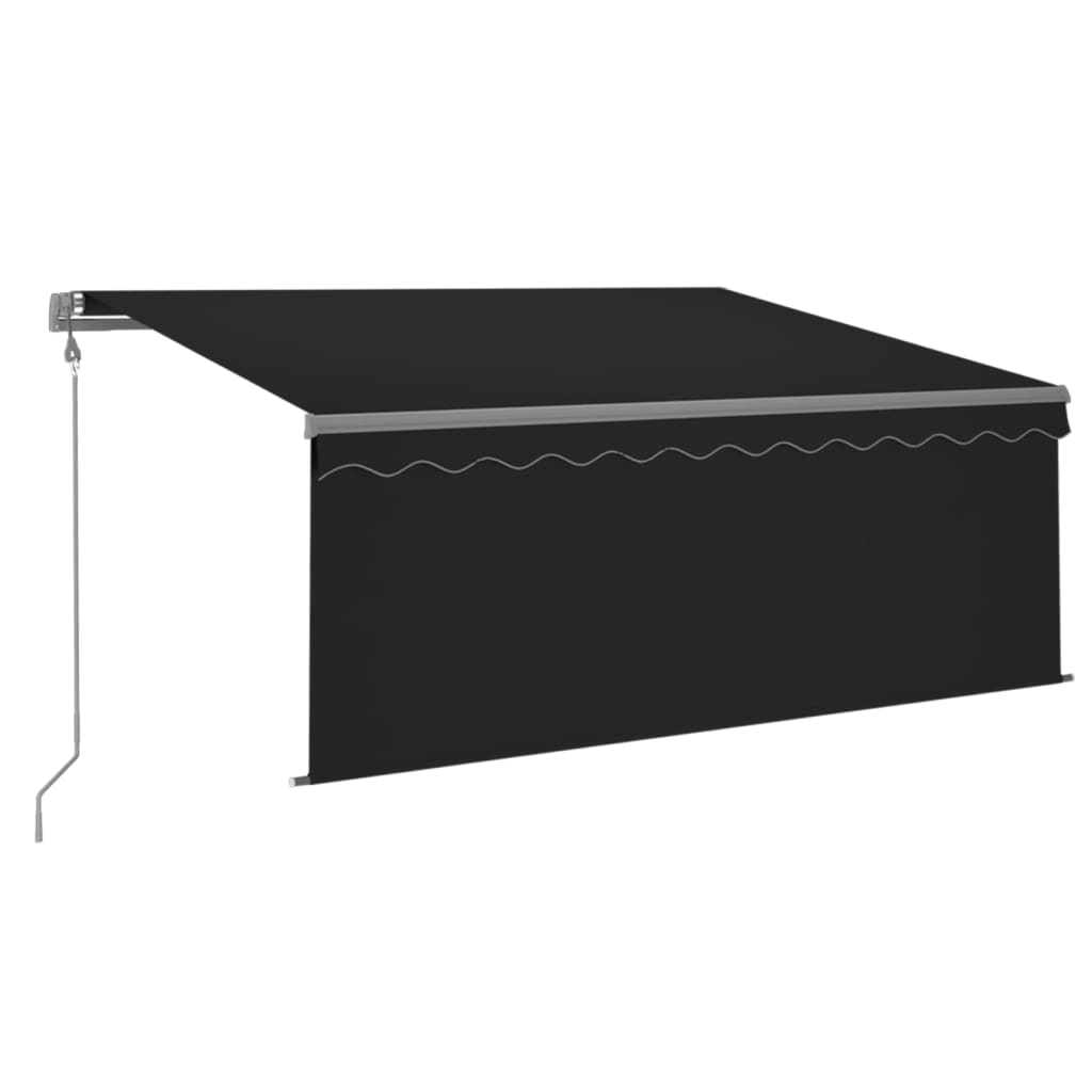 Vidaxl Luifel med rulleblind, LED og vindsensor 3,5x2,5 m anthracit