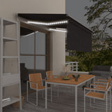 Vidaxl Luifel med rulleblind, LED og vindsensor 3,5x2,5 m anthracit