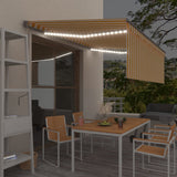 Vidaxl Luifel Automatisk rulleblind LED vindsensor 4x3 m gul og hvid