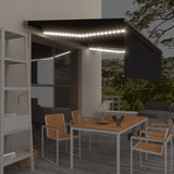 Vidaxl Luifel med rulleblind, LED og vindsensor 4x3 m anthracit farvet