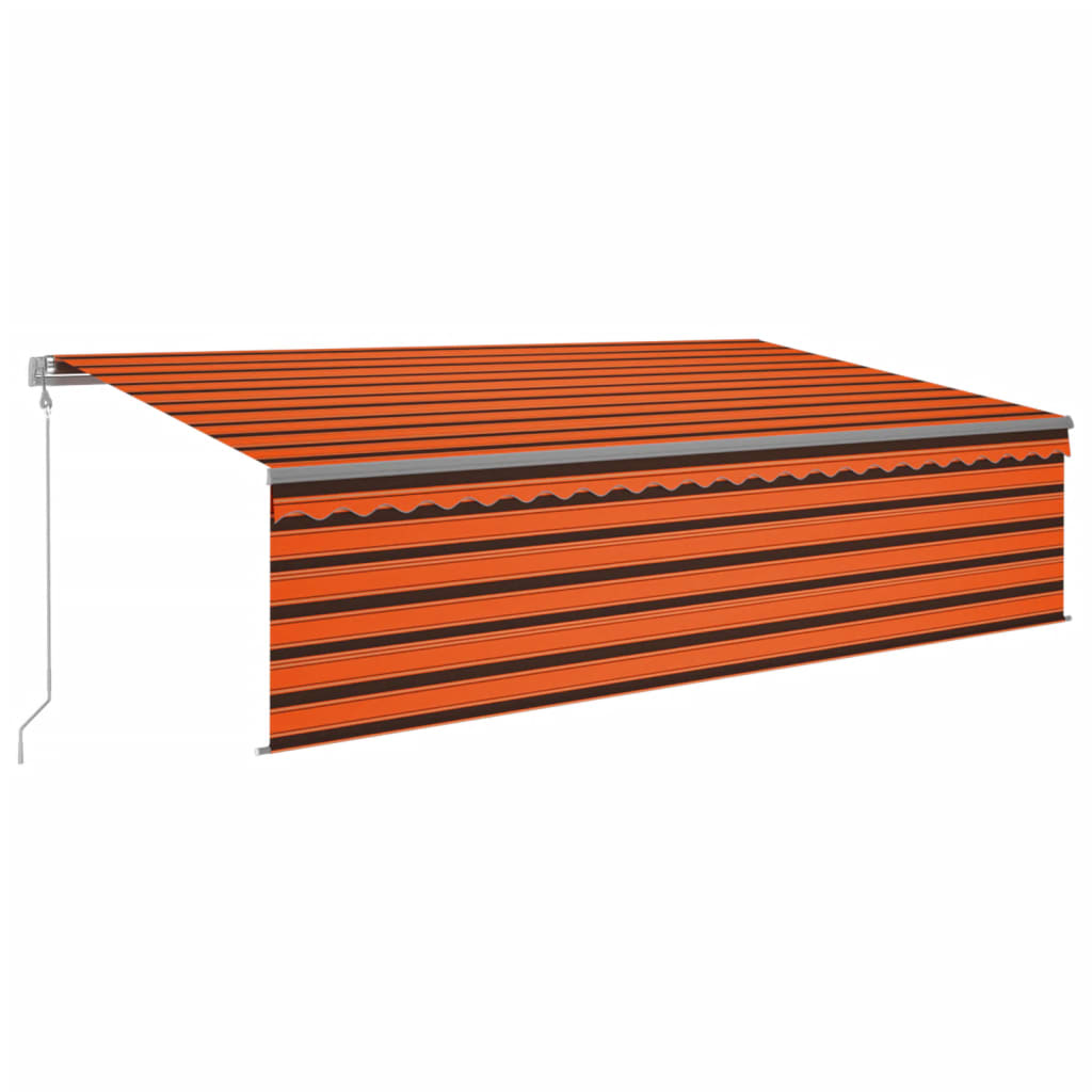 Vidaxl Luifel Automatisk udvidelig rulleblind 5x3 m orange og brun