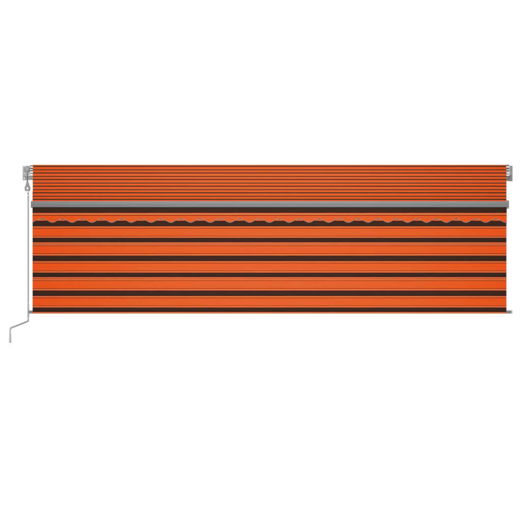 Vidaxl Luifel Automatisk udvidelig rulleblind 5x3 m orange og brun