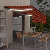 Vidaxl Luifel Automatisk rulleblind LED vindsensor 5x3 m orange brun