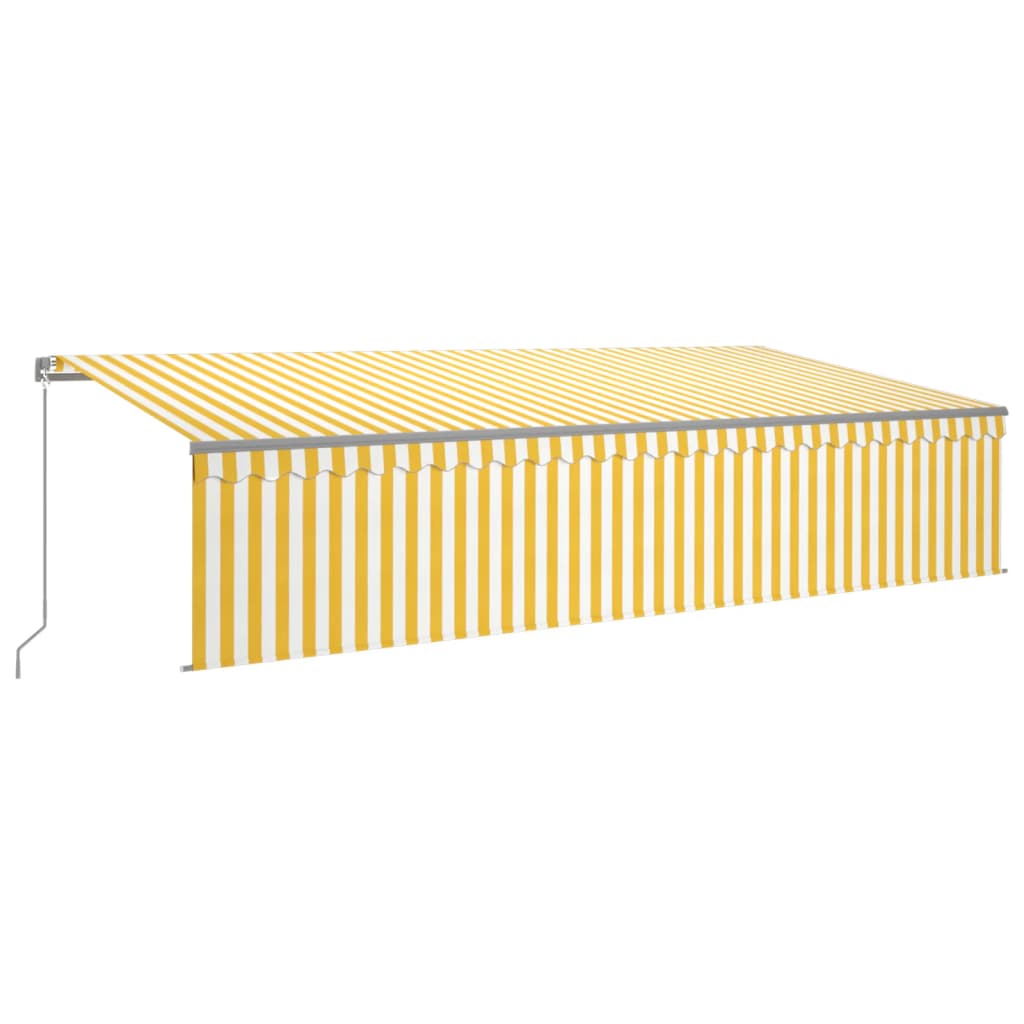 Vidaxl Luifel manuelt kan udvides med rulleblind LED 6x3 m gul hvid