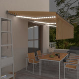 Vidaxl Luifel manuelt kan udvides med rulleblind LED 6x3 m gul hvid