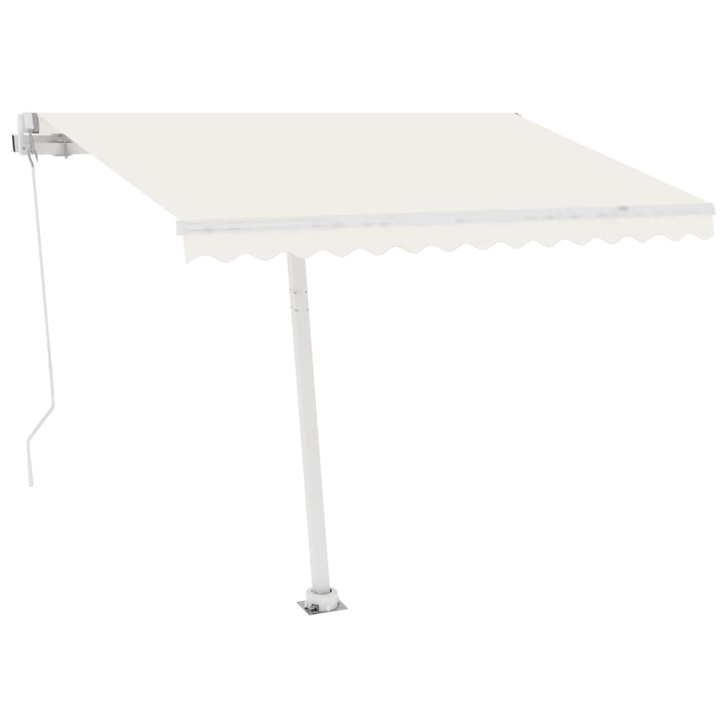 Vidaxl Luifel manuelt kan udvides med LED 300x250 cm creme -farvet