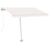 Vidaxl Luifel manuelt kan udvides med LED 300x250 cm creme -farvet