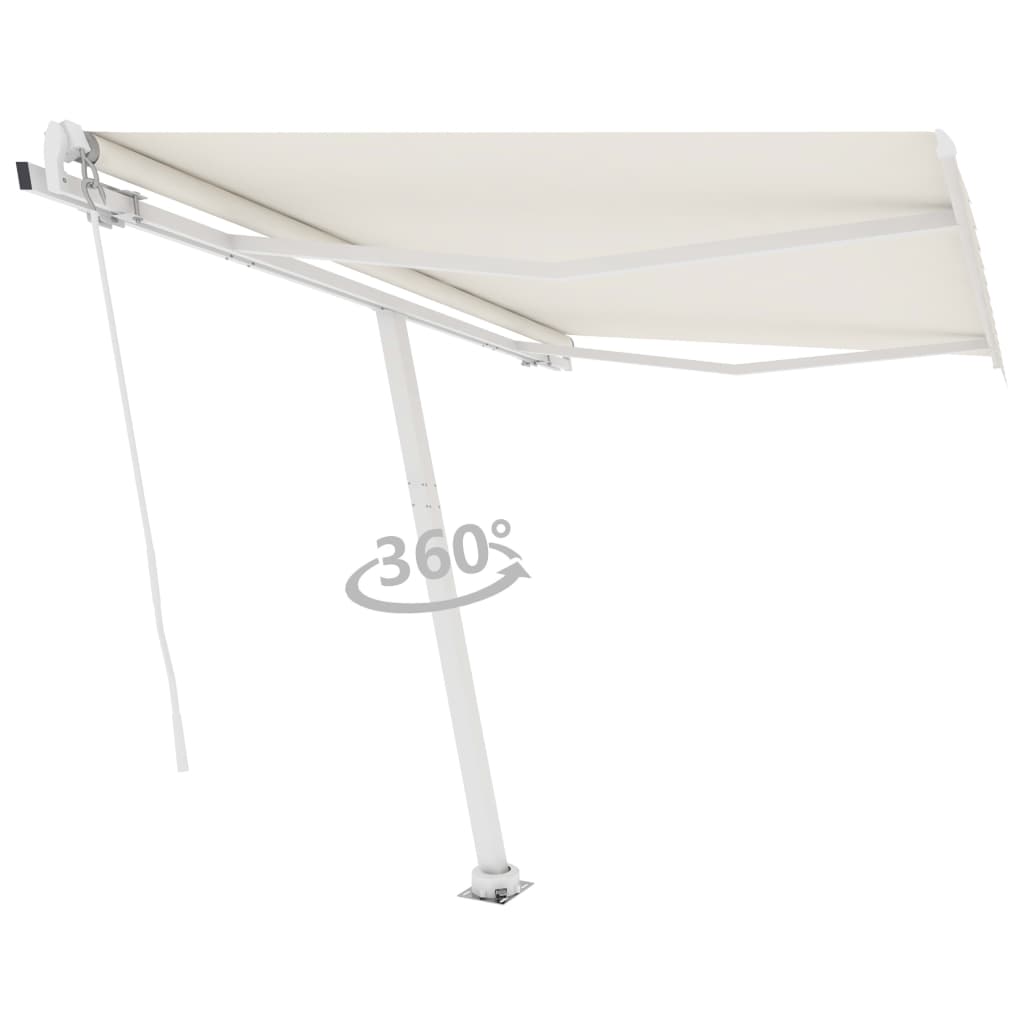 Vidaxl Luifel løsrevet manuelt udvider 350x250 cm creme -farvet