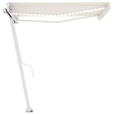 Vidaxl Luifel manuelt kan udvides med LED 350x250 cm creme -farvet