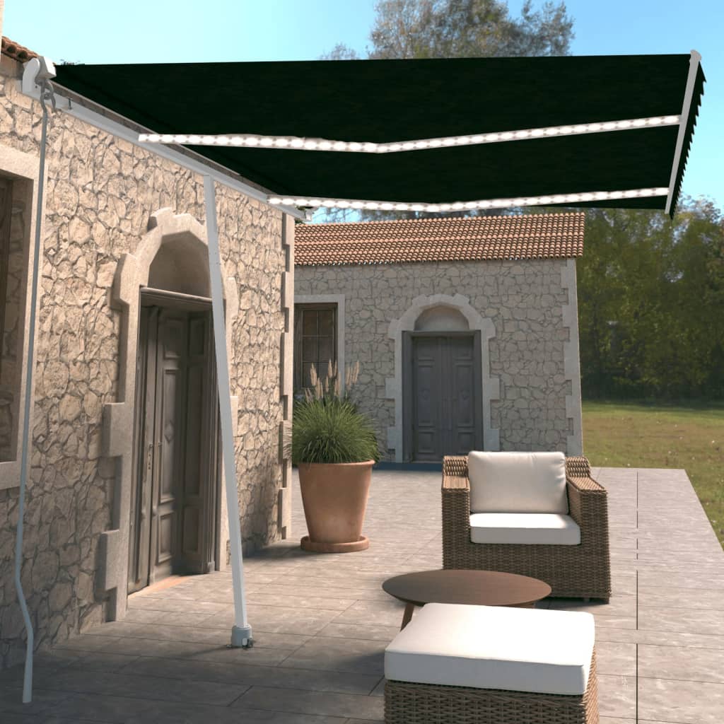 Vidaxl Luifel manuelt kan udvides med LED 350x250 cm anthracitfarve