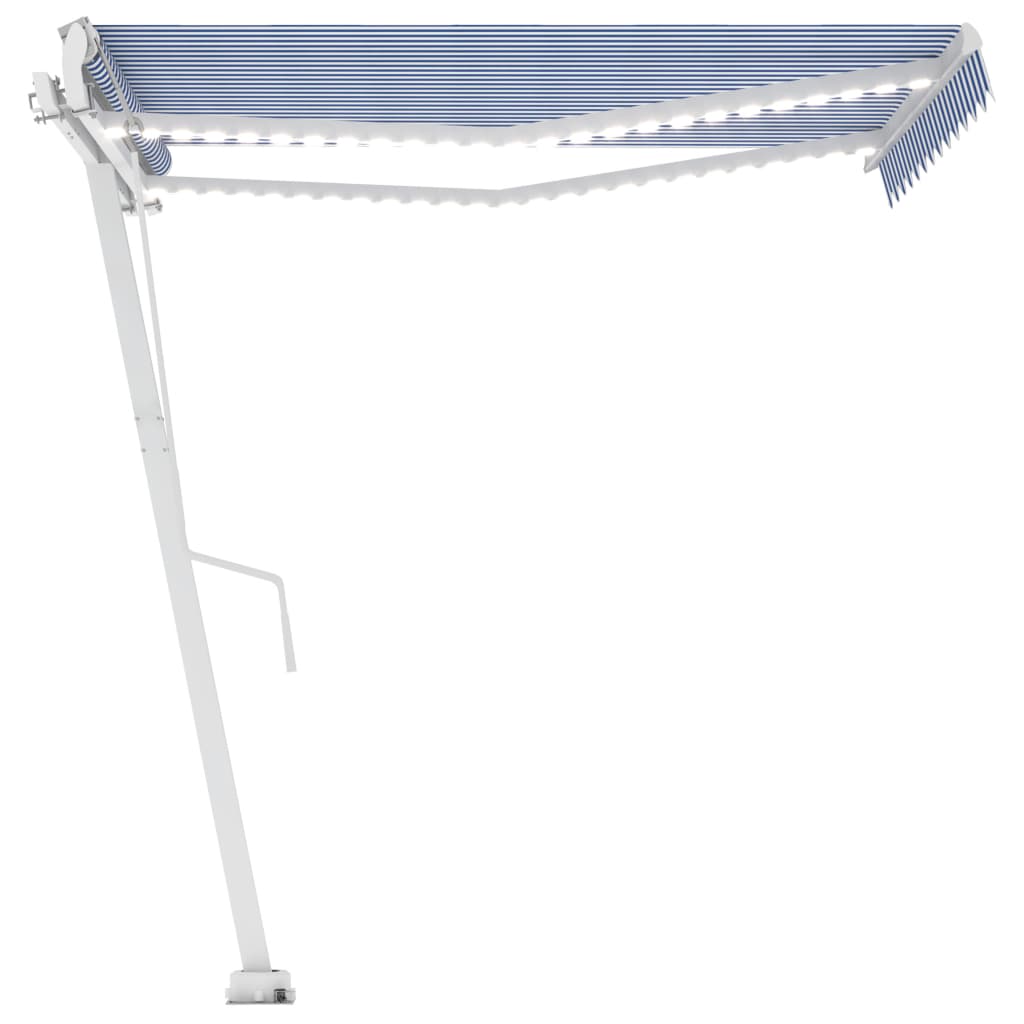 Vidaxl Laifel Automatic med LED og vindsensor 350x250 cm blå hvid