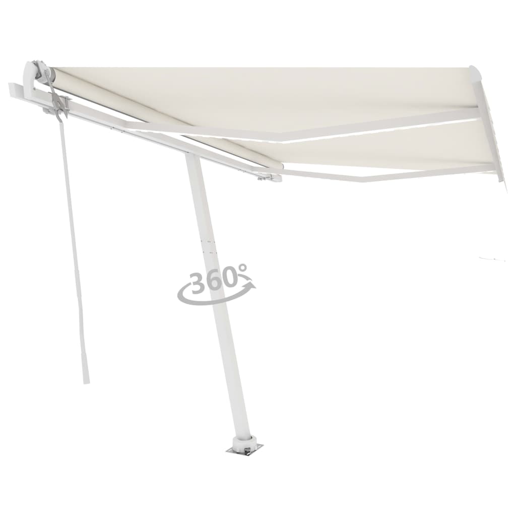 Vidaxl Luifel Automatic med LED og vindsensor 350x250 cm cremefarve