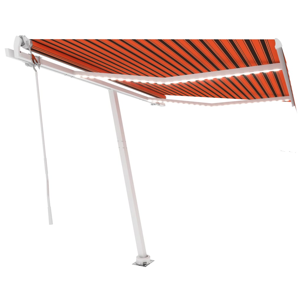 Vidaxl Luifel Automatisk med LED vindsensor 350x250 cm Orange Brown