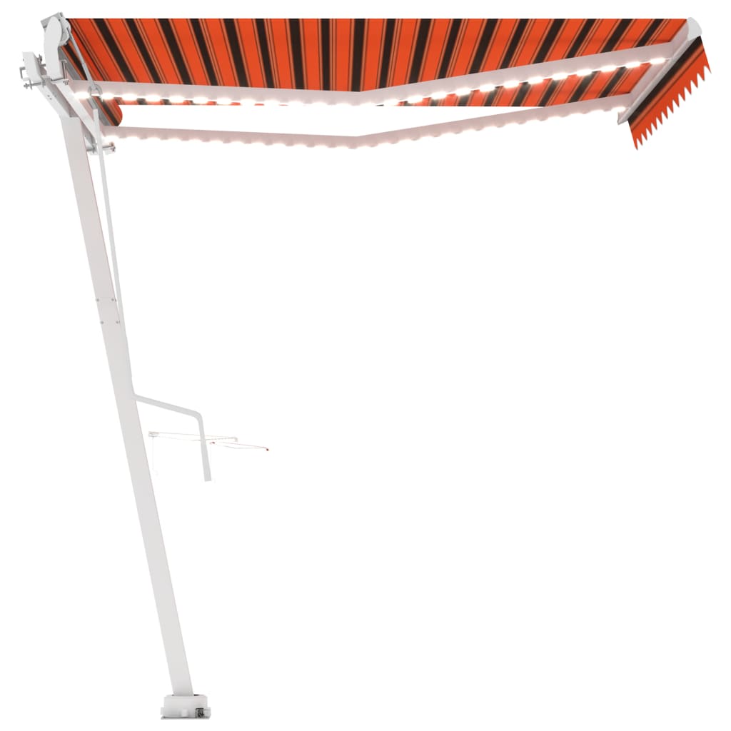 Vidaxl Luifel Automatisk med LED vindsensor 350x250 cm Orange Brown