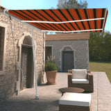 Vidaxl Luifel Automatisk med LED vindsensor 350x250 cm Orange Brown