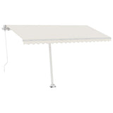 Vidaxl Luifel manuelt kan udvides med LED 400x300 cm creme -farvet