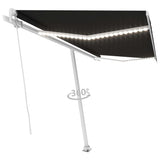 Vidaxl Luifel manuelt kan udvides med LED 400x300 cm anthracitfarve