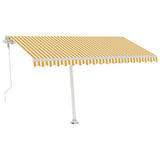 Vidaxl Luifel Automatisk med LED og vindsensor 400x300 cm gul og hvid
