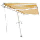 Vidaxl Luifel Automatisk med LED og vindsensor 400x300 cm gul og hvid