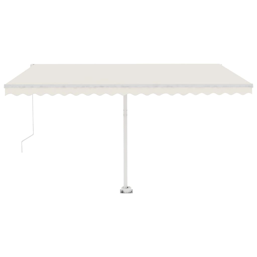 Vidaxl Luifel manuelt kan udvides med LED 450x300 cm creme -farvet