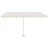 Vidaxl Luifel manuelt kan udvides med LED 450x300 cm creme -farvet