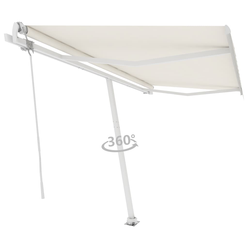 Vidaxl Luifel Frit -stående automatisk 450x300 cm creme -farvet