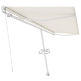 Vidaxl Luifel løsrevet manuelt udvider 500x300 cm creme -farvet