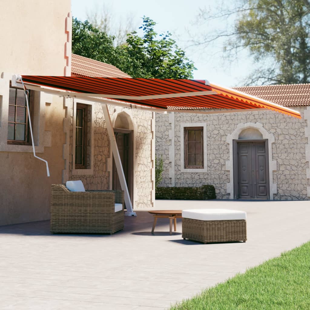 Vidaxl Luifel løsrevet manuelt udvider 500x300 cm orange brun