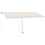 Vidaxl Luifel manuelt kan udvides med LED 500x300 cm creme -farvet