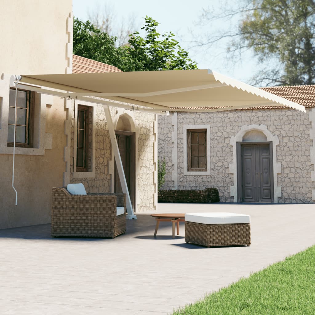 Vidaxl Luifel Frit -stående automatisk 500x300 cm creme -farvet