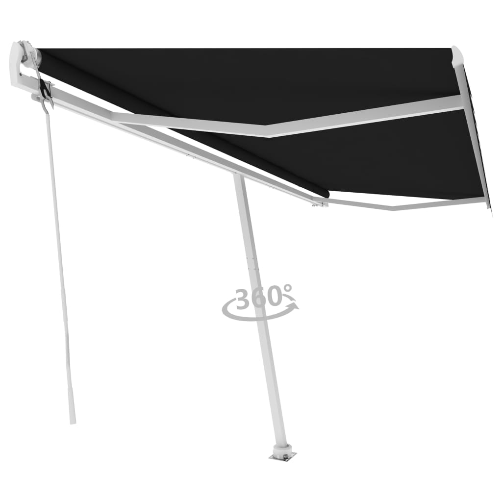 Vidaxl Luifel Frit -stående automatisk 500x300 cm antracit -farvet