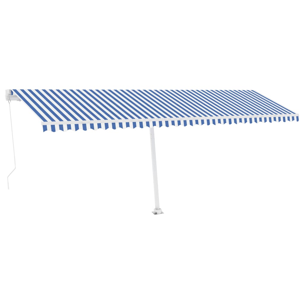 Vidaxl Luifel løsrevet manuelt 600x300 cm blå og hvid