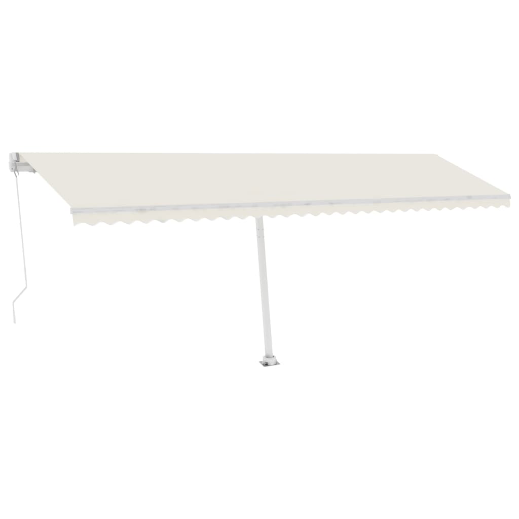Vidaxl Luifel manuelt kan udvides med LED 600x300 cm creme -farvet