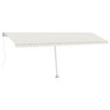 Vidaxl Luifel manuelt kan udvides med LED 600x300 cm creme -farvet