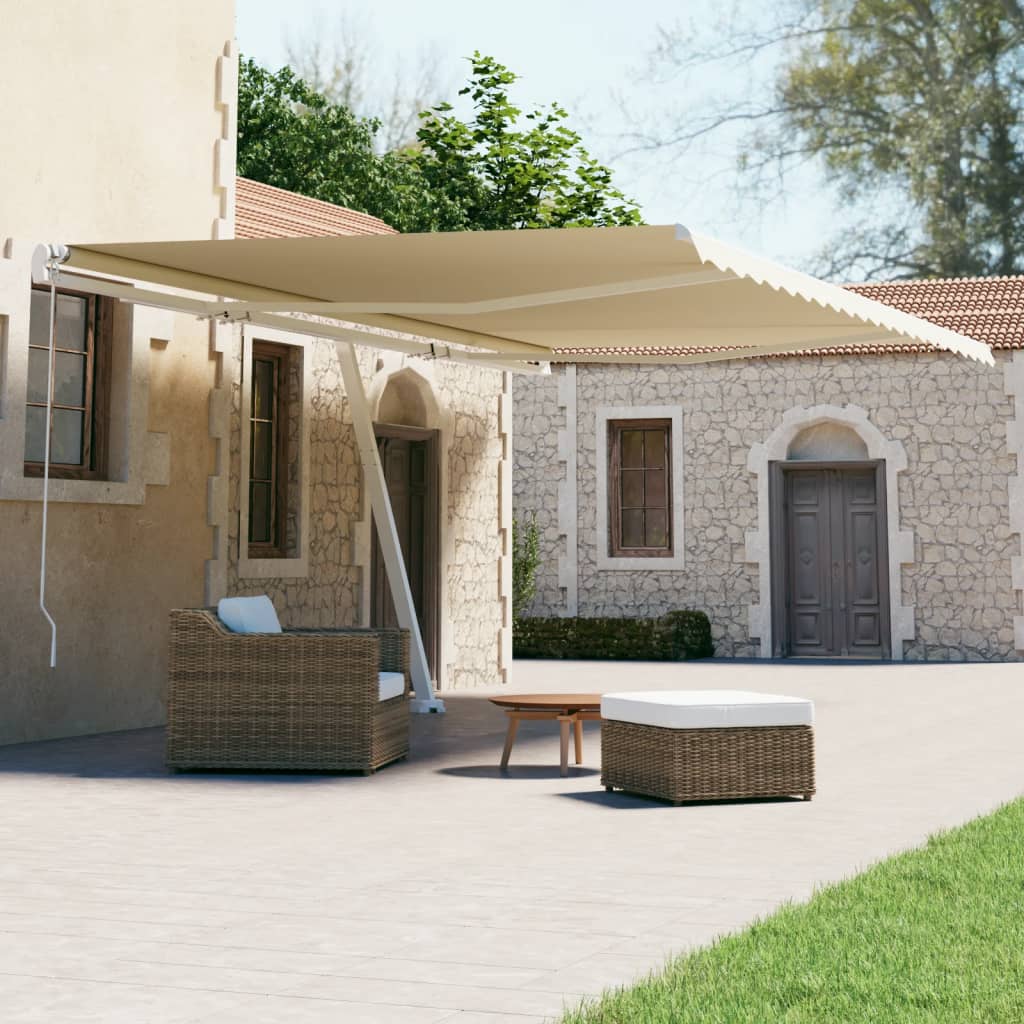 Vidaxl Luifel Frit -stående automatisk 600x300 cm creme -farvet