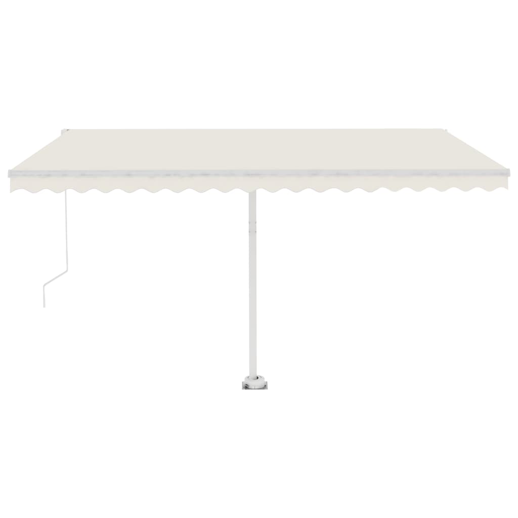 Vidaxl Luifel manuelt kan udvides med LED 400x350 cm creme -farvet