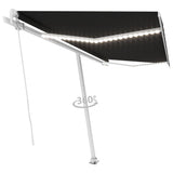 Vidaxl Luifel manuelt kan udvides med LED 400x350 cm anthracitfarve