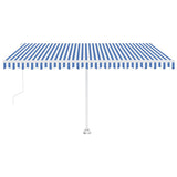 Vidaxl Luifel Automatisk med LED og vindsensor 400x350 cm blå hvid