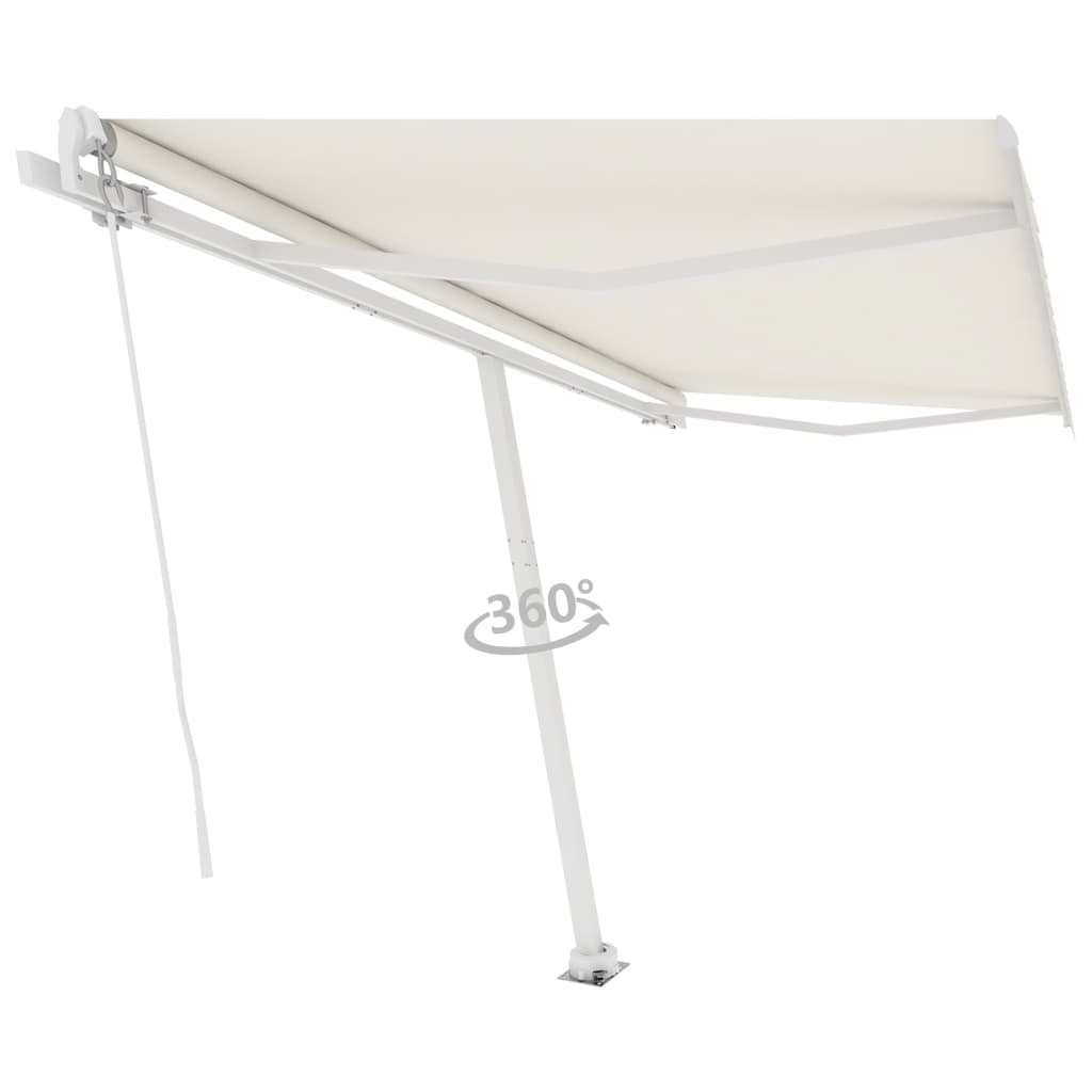 Vidaxl Luifel løsrevet manuelt udvider 450x350 cm creme -farvet