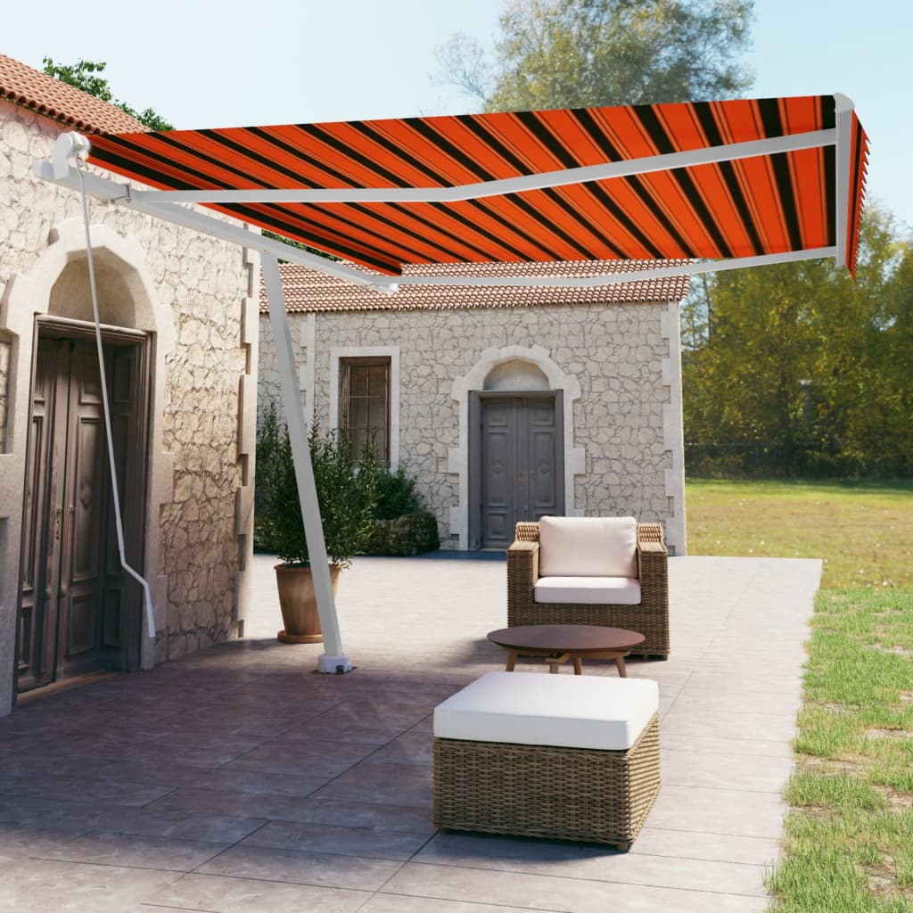 Vidaxl Luifel løsrevet manuelt udvider 450x350 cm orange brun